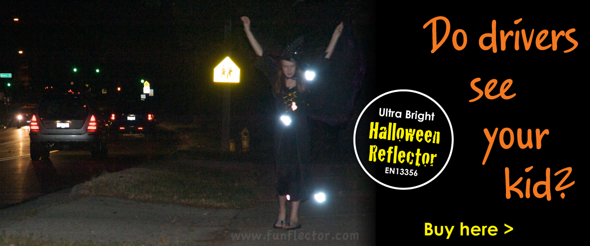 Halloween reflectors for trick-or-treating and other dark nights
